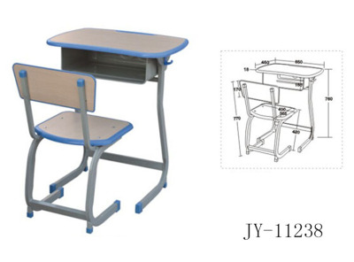 Jy - 11238 fixed non - lifting desk and chair injection molded side desk and chair for students