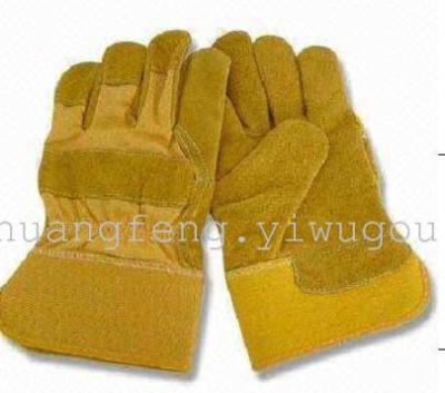 Supply cow split leather working gloves, work gloves