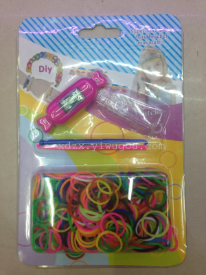 DIY Rainbow candy skin reinforcement loom Rainbow rubber band bracelet silicone watch accessories