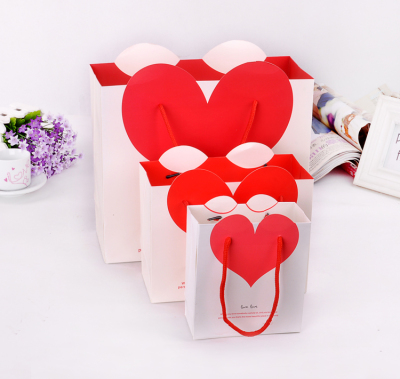 High - grade paper bag - red love gift bag, bag of chocolate
