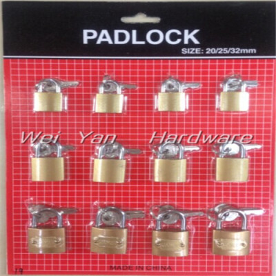 Broach imitation copper blister card lock 20mm--25mm--32mm padlock