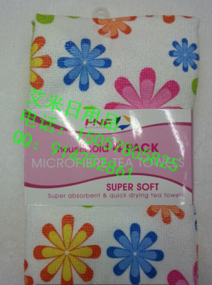 41*48 printed Microfiber glass cleaning cloths washing cloth trace clean lint-free towel