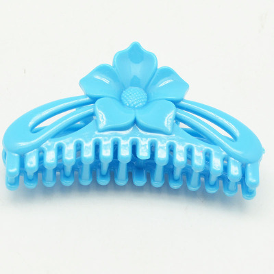 Factory direct thermal plastic claw clips 6-color plastic purple flower hair clips