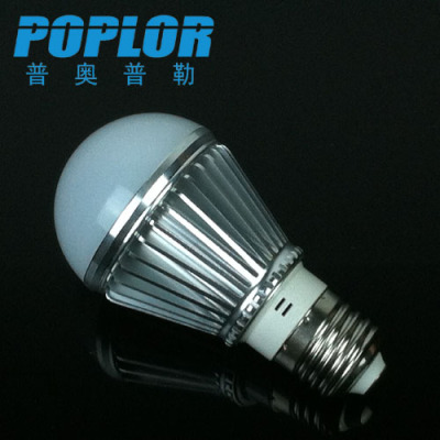 3W/LED bulb lamp / aluminum heatsink / lighting /LED lamp / IC constant current drive / Epileds / E27/ E14/ B22/ silvery body