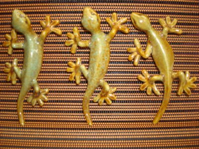 Gecko figurines ceramic kiln glaze handicraft