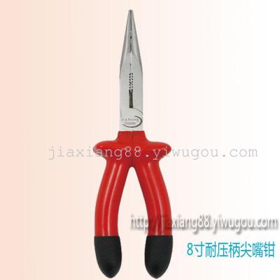 8 inch long nose pliers needle-nosed pliers with pressure-resistant handle Red pliers wire cutters