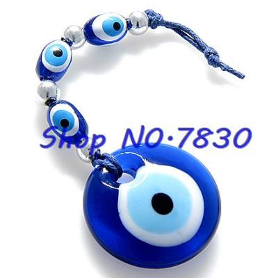 EVIL EYE PROTECTION GLASS TEAR DROP CHARM and BLESSING