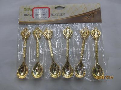 Gold-plated coffee spoons small tea spoon