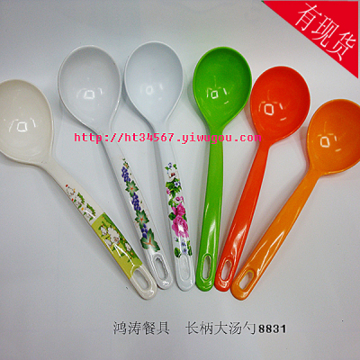 Plastic handle big spoon Melamine big spoon Imitation porcelain spoon manufacturers selling