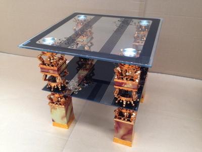 Xinmei aluminum legs tempered glass coffee table, bedside table, TV cabinet, factory outlet good quality