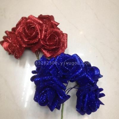 Priscilla PE powder rose artificial flower bouquet Blue rose flower factory direct wholesale
