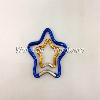 Aluminum-alloy shaped carabiner key rings outdoor five-pointed star shape