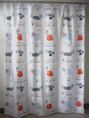 Thermal polyester pongee cat-copper chain weighted with lead wire 180*200cm waterproof mildew shower curtain