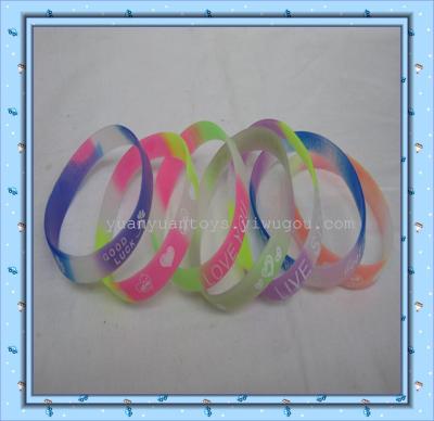 Luminous 1.2CM wide silicone bracelet silicone bracelets gift toy promotions