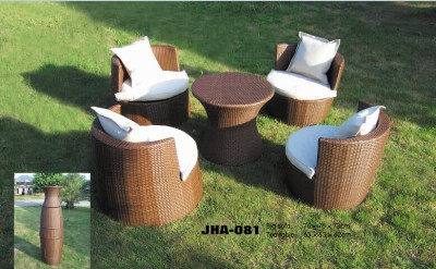 Ding Cool outdoor leisure furniture woven rattan imitation rattan PE sofa vase combination sofa table and chair set
