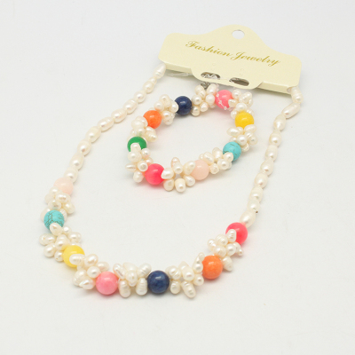 5-6 natural fresh water pearls added color weak color necklace. Bracelet