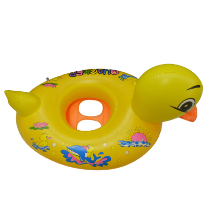 Yellow PVC Duck Shaped Seat Boat Toy