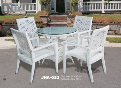 Outdoor leisure rattan white pulled tables and chairs design of high-grade Villa garden furniture tables