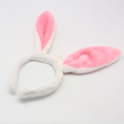 Multicolored plush rabbit ear headdress
