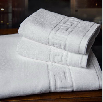 Five-Star Hotel Supplies Hotel Supplies White Pure Cotton 32-Line Jacquard Bath Towel Towel