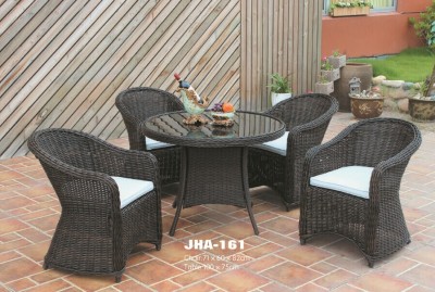 Leisure rattan furniture PE round rattan round Chair rattan-like restaurant cafe patio table and chairs