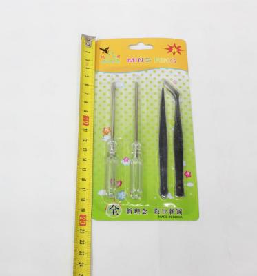 Transparent screwdriver set of four-piece combination of small tools household carry 2 yuan shop good supply