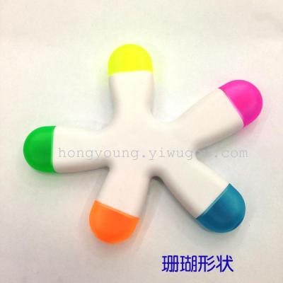 Other fluorescent pen pencil can be printed LOGO five star palm triangle