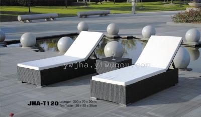 Outdoor rattan leisure bed Lounger swimming pool bed rest rattan rattan beach beds