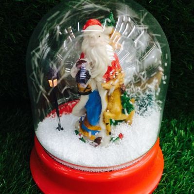 Creative glass music box gift ornaments Santa Claus snow windmill model 1420A