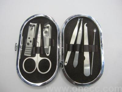 New style high quality beauty Kit, manicure set, manicure set, plaid iron box set of 7