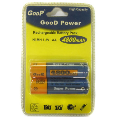 GOOP nickel metal hydride high capacity rechargeable battery AA