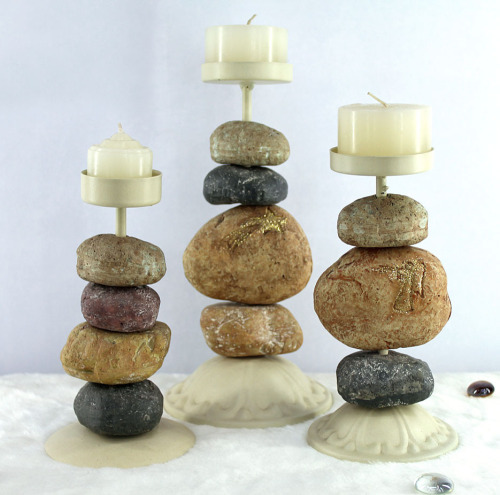 european boutique home imitation stone resin candlestick with angel pattern