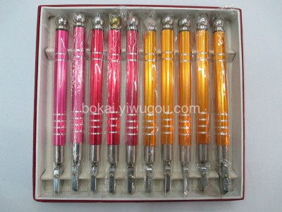 Tan colored aluminum and glass knife Rod glass cutters glass tools