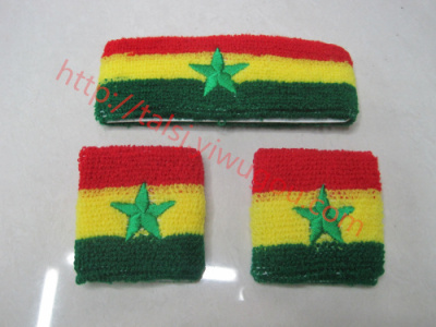 Ghana flag headband wristbands set Ghana The Republic Ghana