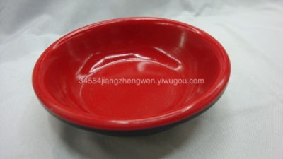 Wholesale supply of red and black melamine (melamine) 2.5-inch disc market order quantity of soy sauce to 1 in 1000