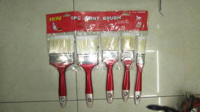 DUNRUITOOLS5PC red plastic handle paint brushes