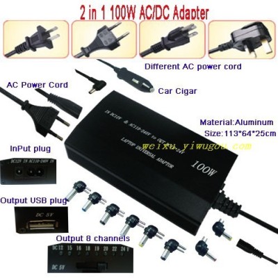 100W 2 in 1 laptop charger