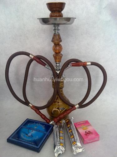 Huanhui Medium Double Tube Hookah Set Arab Middle East Style Hookah Hookah and Accessories