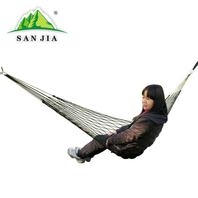 Certified SANJIA outdoor camping products nylon  mesh hammock for single 