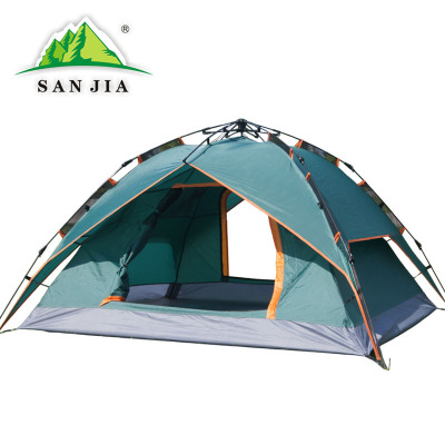 Certified SANJIA outdoor products  high grade2-3person double layer double doors automatic tent