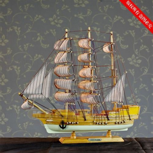 50cm Sailboat Wooden Model Nautical Model Home Decoration Carved Wooden Crafts FJ50A1-4