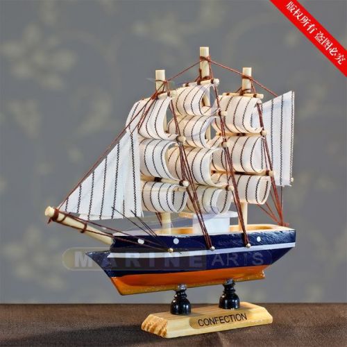 14cm sailboat model wooden craft gift hand-carved creative decoration home decoration fj1401-6