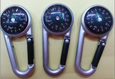 Plastic silver carabiner compass, the mill price is market
