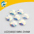 Table AB solid color D20 round multi-cut face double hole chamfering circular AB spray colorful dress nail bead 