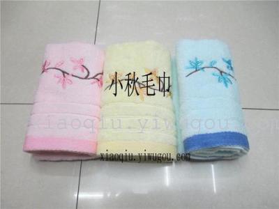Embroider a flower towel