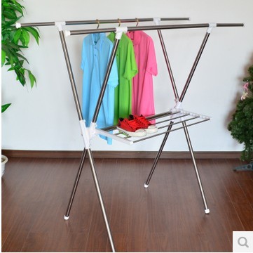 X stainless steel drying rack folding drying rack hanger landing floor drying rack
