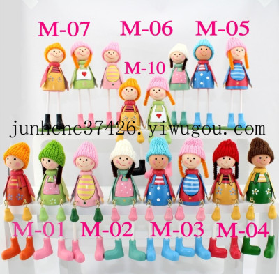Medium wood wool dolls doll suspending gifts WW006