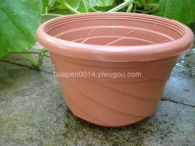 The Seedling pot simple flowerpot plastic flowerpot two-color flowerpot soft plastic spiral greenweed hanging orchid pot c-160