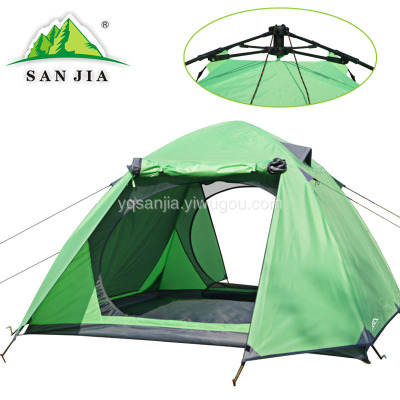 Certified SANJIA outdoor camping products high grade 3 person double layer automatic tent