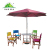 Certified SANJIA outdoor camping products wooden folding tables and chairs with umbrella